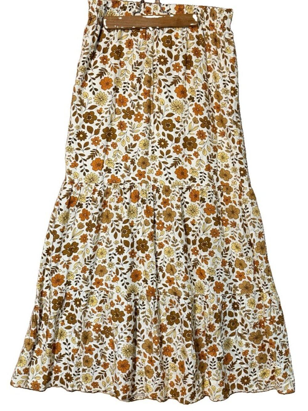 Sincerely Jules Woman Med Tiered Maxi Skirt Floral Fall Retro Cottagecore Lined - Picture 2 of 8